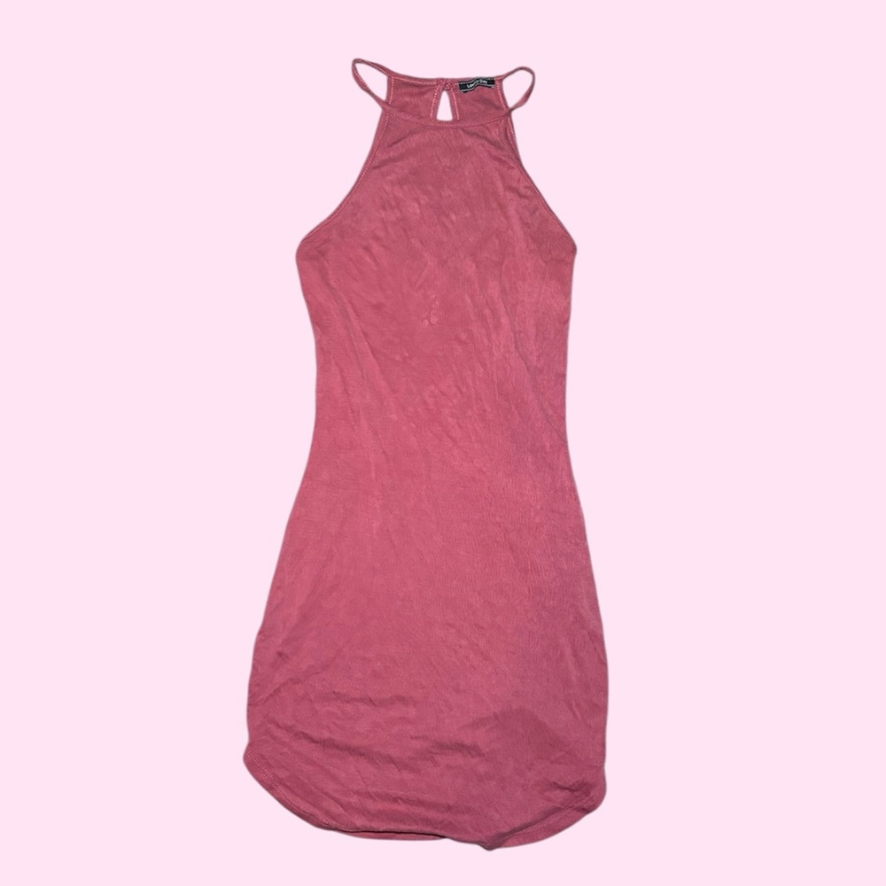 Pink/ red Sleeveless Halter Dress Sz S